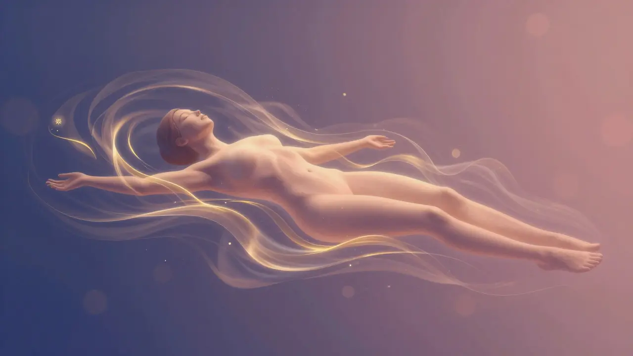 Abstract visualization of sensory relaxation and energy flow.