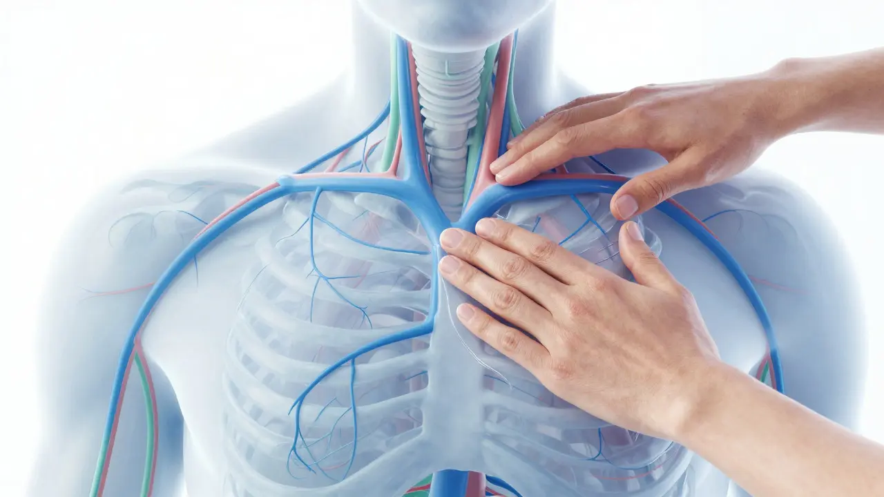 Anatomická vizualizace povrchových lymfatických cév a lehkého doteku