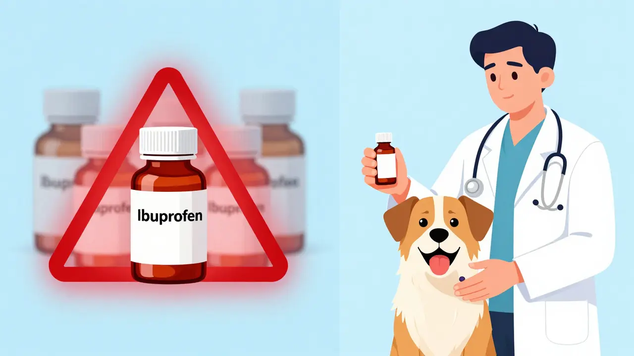 Porovnání nebezpečných lidských léků a bezpečné veterinární péče.